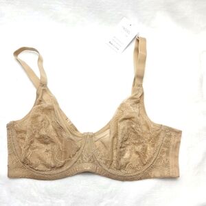 Angool Lace Underwire Bra Beige Size 36D